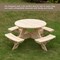 Gardenised Round Kids Picnic Table, Natural, Chinese Fir Wood, 19.75 in H Overall QI004616 - alternate 4